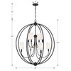 Crystorama 2246-BF Sylvan Black Forged 8 Light Chandelier