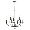 Crystorama MIL-8009-BK Mila Black 9 Light Chandelier