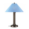 Patio Living Concepts 39-647 Catalina Table Lamp 39647 with 3" bronze body and sky blue Sunbrella shade fabric