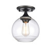 ELK HOME 81585/1 Angie 8'' Wide 1-Light Semi Flush Mount - Matte Black