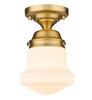 Z-LITE 735F1-HBR 1 Light Flush Mount, Heritage Brass