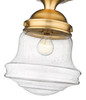 Z-LITE 736F10-HBR 1 Light Flush Mount, Heritage Brass