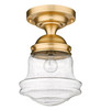 Z-LITE 736F10-HBR 1 Light Flush Mount, Heritage Brass