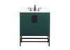 Elegant Decor VF48830MGN-BS 30 inch single bathroom vanity in green with backsplash