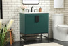 Elegant Decor VF48830MGN-BS 30 inch single bathroom vanity in green with backsplash