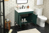 Elegant Decor VF48830MGN-BS 30 inch single bathroom vanity in green with backsplash