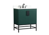Elegant Decor VF48830MGN-BS 30 inch single bathroom vanity in green with backsplash