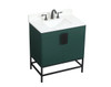 Elegant Decor VF48830MGN-BS 30 inch single bathroom vanity in green with backsplash