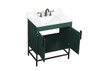 Elegant Decor VF48830MGN-BS 30 inch single bathroom vanity in green with backsplash