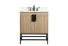 Elegant Decor VF48830MW-BS 30 inch single bathroom vanity in mango wood with backsplash