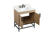 Elegant Decor VF48830MW-BS 30 inch single bathroom vanity in mango wood with backsplash