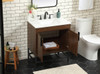 Elegant Decor VF48830MWT-BS 30 inch single bathroom vanity in walnut with backsplash