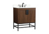 Elegant Decor VF48830MWT-BS 30 inch single bathroom vanity in walnut with backsplash