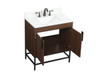 Elegant Decor VF48830MWT-BS 30 inch single bathroom vanity in walnut with backsplash