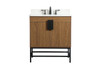 Elegant Decor VF48830WB-BS 30 inch single bathroom vanity in walnut brown with backsplash
