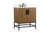 Elegant Decor VF48830WB-BS 30 inch single bathroom vanity in walnut brown with backsplash