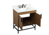 Elegant Decor VF48830WB-BS 30 inch single bathroom vanity in walnut brown with backsplash