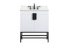 Elegant Decor VF48830MWH-BS 30 inch single bathroom vanity in white with backsplash