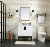 Elegant Decor VF48830MWH-BS 30 inch single bathroom vanity in white with backsplash