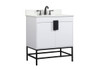 Elegant Decor VF48830MWH-BS 30 inch single bathroom vanity in white with backsplash