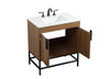 Elegant Decor VF48830WB 30 inch single bathroom vanity in walnut brown