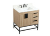 Elegant Decor VF48832MW-BS 32 inch single bathroom vanity in mango wood with backsplash