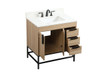 Elegant Decor VF48832MW-BS 32 inch single bathroom vanity in mango wood with backsplash