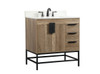 Elegant Decor VF48832NT-BS 32 inch single bathroom vanity in natural oak with backsplash