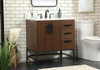 Elegant Decor VF48832MWT-BS 32 inch single bathroom vanity in walnut with backsplash