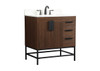 Elegant Decor VF48832MWT-BS 32 inch single bathroom vanity in walnut with backsplash