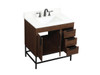 Elegant Decor VF48832MWT-BS 32 inch single bathroom vanity in walnut with backsplash