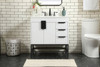 Elegant Decor VF48832MWH-BS 32 inch single bathroom vanity in white with backsplash