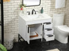 Elegant Decor VF48832MWH-BS 32 inch single bathroom vanity in white with backsplash