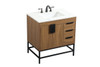 Elegant Decor VF48832WB 32 inch single bathroom vanity in walnut brown Elegant Decor VF48832WB 32 inch single bathroom vanity in walnut brown