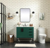 Elegant Decor VF48836MGN-BS 36 inch single bathroom vanity in green with backsplash