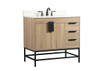 Elegant Decor VF48836MW-BS 36 inch single bathroom vanity in mango wood with backsplash