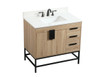 Elegant Decor VF48836MW-BS 36 inch single bathroom vanity in mango wood with backsplash