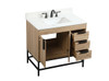 Elegant Decor VF48836MW-BS 36 inch single bathroom vanity in mango wood with backsplash