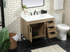 Elegant Decor VF48836NT-BS 36 inch single bathroom vanity in natural oak with backsplash