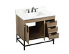 Elegant Decor VF48836NT-BS 36 inch single bathroom vanity in natural oak with backsplash