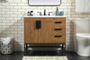 Elegant Decor VF48836WB-BS 36 inch single bathroom vanity in walnut brown with backsplash