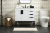 Elegant Decor VF48836MWH-BS 36 inch single bathroom vanity in white with backsplash