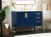 Elegant Decor VF48842MBL-BS 42 inch single bathroom vanity in blue with backsplash