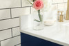 Elegant Decor VF48842MBL-BS 42 inch single bathroom vanity in blue with backsplash