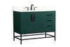 Elegant Decor VF48842MGN-BS 42 inch single bathroom vanity in green with backsplash