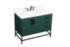 Elegant Decor VF48842MGN-BS 42 inch single bathroom vanity in green with backsplash