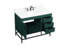 Elegant Decor VF48842MGN-BS 42 inch single bathroom vanity in green with backsplash