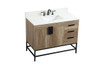 Elegant Decor VF48842NT-BS 42 inch single bathroom vanity in natural oak with backsplash