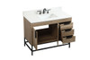 Elegant Decor VF48842NT-BS 42 inch single bathroom vanity in natural oak with backsplash
