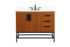 Elegant Decor VF48842MTK-BS 42 inch single bathroom vanity in teak with backsplash